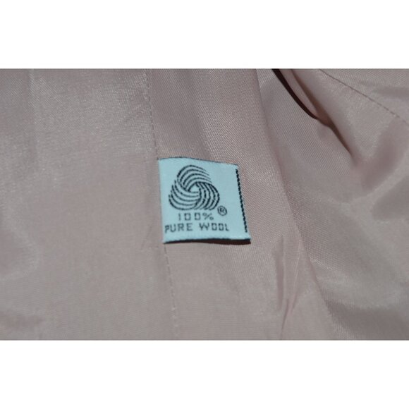 Vintage 90s Neiman Marcus Taupe 100% Wool Skirt Suit Set Women Modern Small Neut - Picture 7 of 13